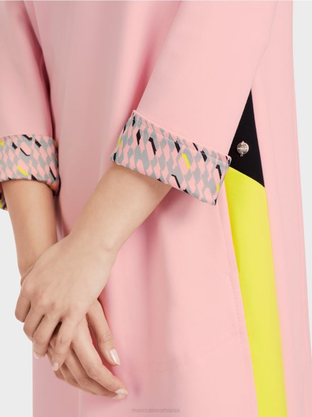 rochie sport cu dungi impletite Marc Cain roz pudra moale îmbrăcăminte 4826HH32