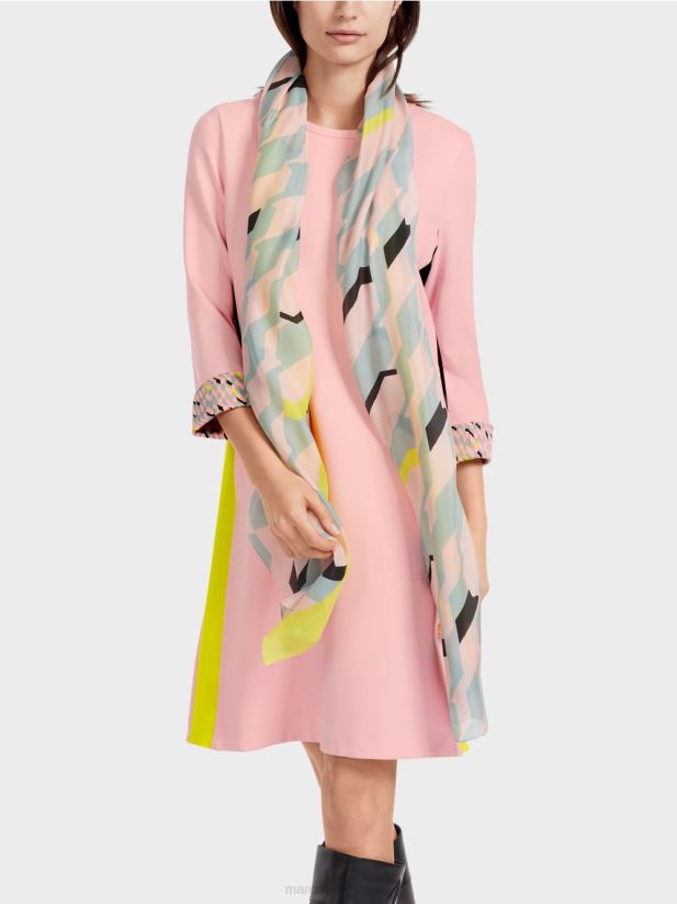 rochie sport cu dungi impletite Marc Cain roz pudra moale îmbrăcăminte 4826HH32