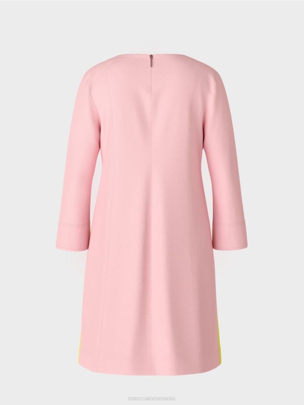 rochie sport cu dungi impletite Marc Cain roz pudra moale îmbrăcăminte 4826HH32