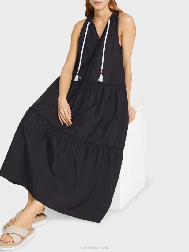 rochie sport cu mătase Marc Cain negru îmbrăcăminte 4826HH71