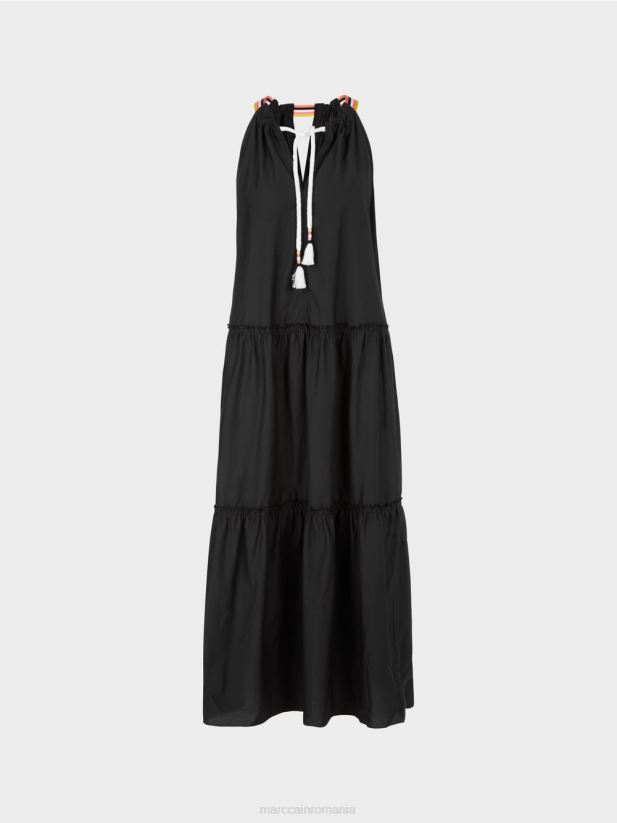 rochie sport cu mătase Marc Cain negru îmbrăcăminte 4826HH71