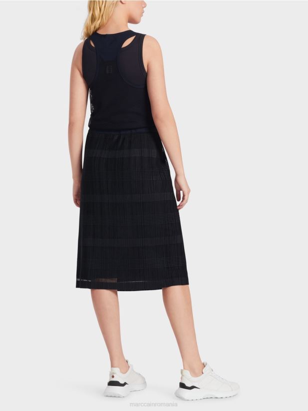 rochie sport cu pliuri Marc Cain albastru miezul nopții îmbrăcăminte 4826HH55