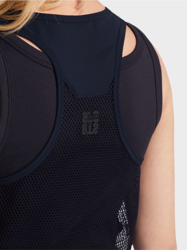 rochie sport cu pliuri Marc Cain albastru miezul nopții îmbrăcăminte 4826HH55