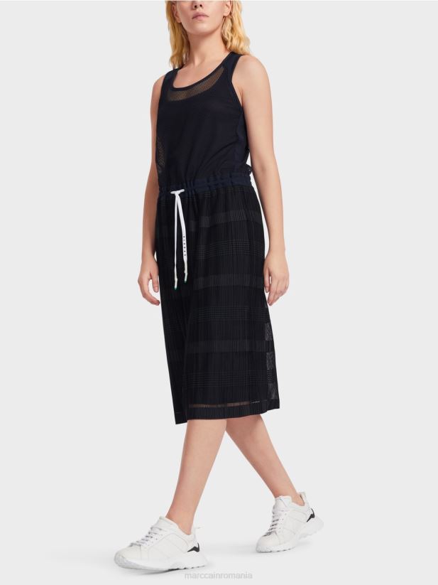 rochie sport cu pliuri Marc Cain albastru miezul nopții îmbrăcăminte 4826HH55