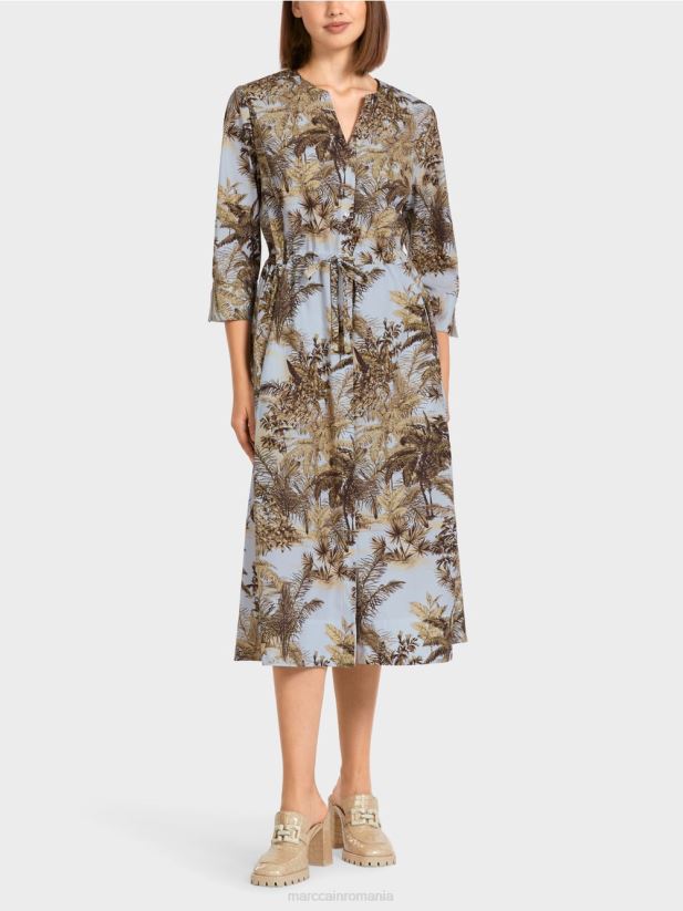 rochie supradimensionata cu cordon Marc Cain albastru pudra deschis îmbrăcăminte 4826HH99