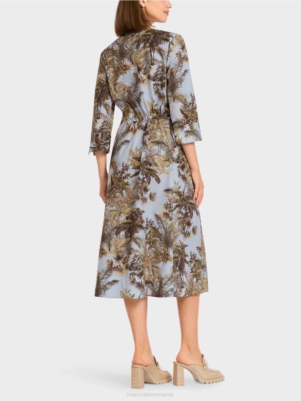 rochie supradimensionata cu cordon Marc Cain albastru pudra deschis îmbrăcăminte 4826HH99