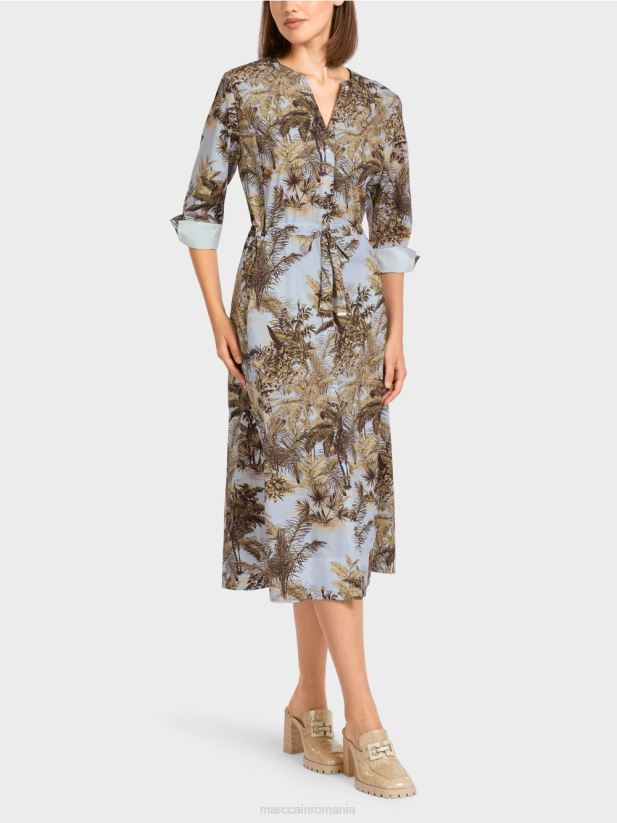 rochie supradimensionata cu cordon Marc Cain albastru pudra deschis îmbrăcăminte 4826HH99