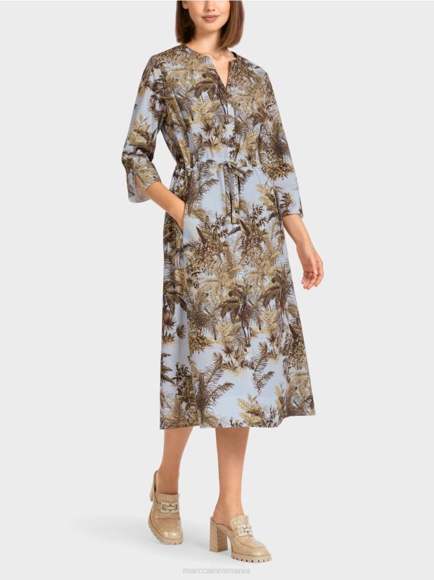 rochie supradimensionata cu cordon Marc Cain albastru pudra deschis îmbrăcăminte 4826HH99