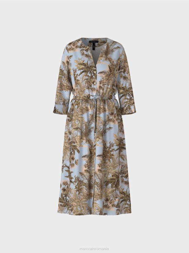 rochie supradimensionata cu cordon Marc Cain albastru pudra deschis îmbrăcăminte 4826HH99