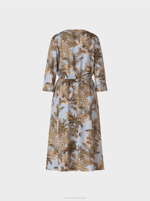 rochie supradimensionata cu cordon Marc Cain albastru pudra deschis îmbrăcăminte 4826HH99