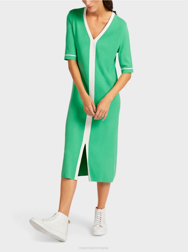 rochie tricotată „regândește împreună”. Marc Cain jad strălucitor îmbrăcăminte 4826HH109