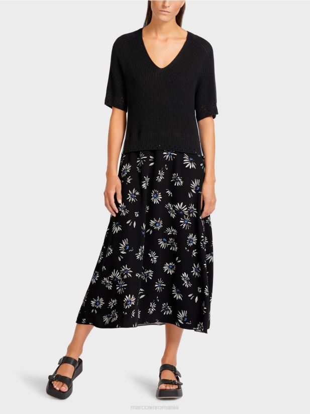 rochie "tricotata in germania" Marc Cain negru îmbrăcăminte 4826HH122