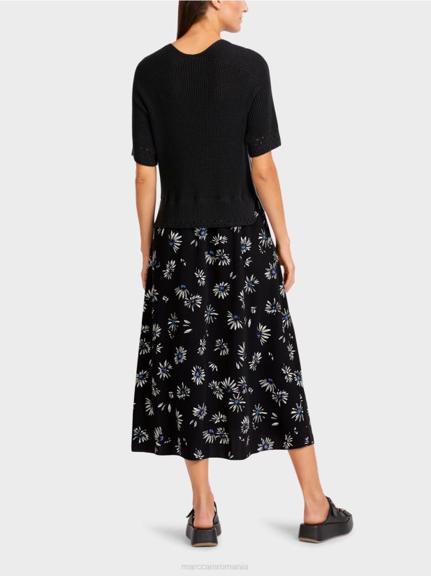 rochie \"tricotata in germania\" Marc Cain negru îmbrăcăminte 4826HH122