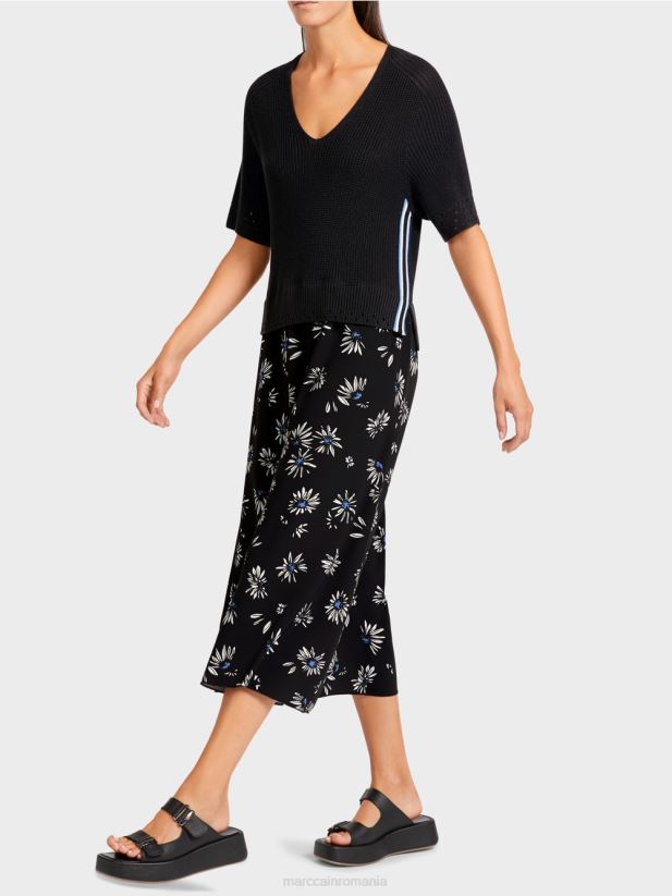 rochie \"tricotata in germania\" Marc Cain negru îmbrăcăminte 4826HH122