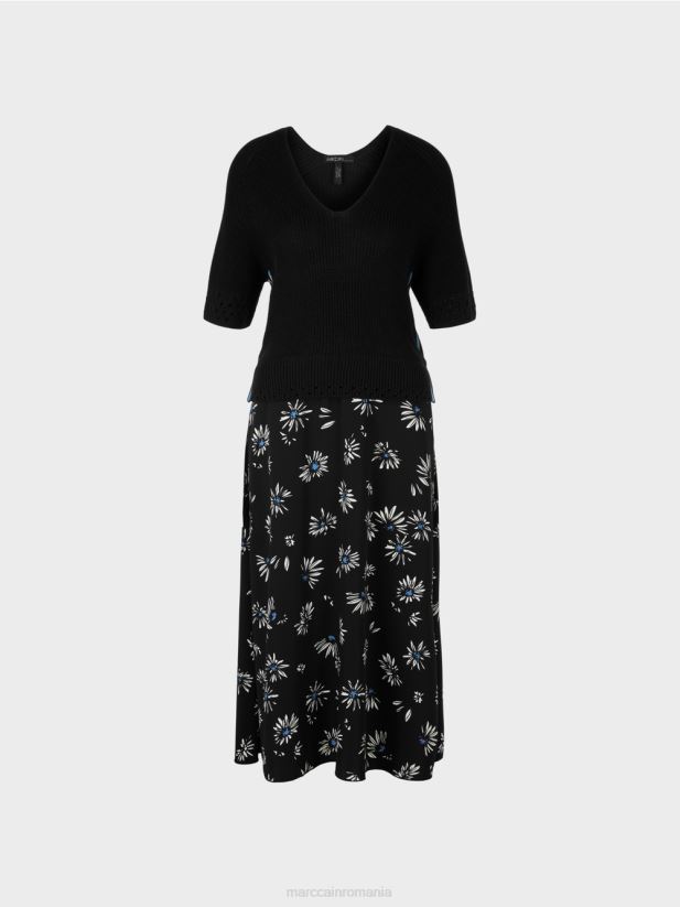 rochie \"tricotata in germania\" Marc Cain negru îmbrăcăminte 4826HH122