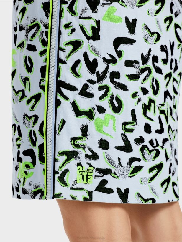 rochie tricou \"tricotata in germania Marc Cain albastru pudra moale îmbrăcăminte 4826HH27