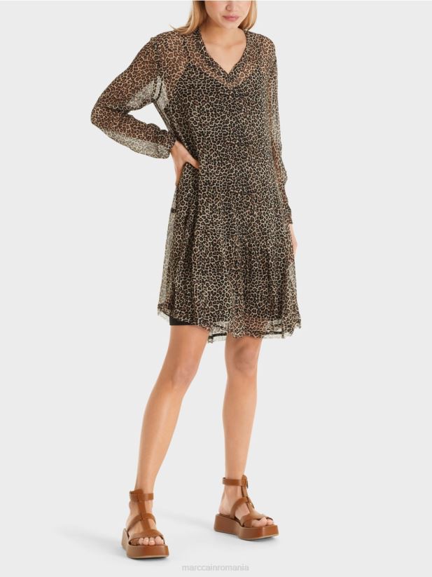 rochie ușoară din crep de viscoză Marc Cain cremă pudră îmbrăcăminte 4826HH48