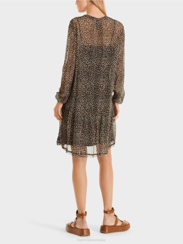 rochie ușoară din crep de viscoză Marc Cain cremă pudră îmbrăcăminte 4826HH48