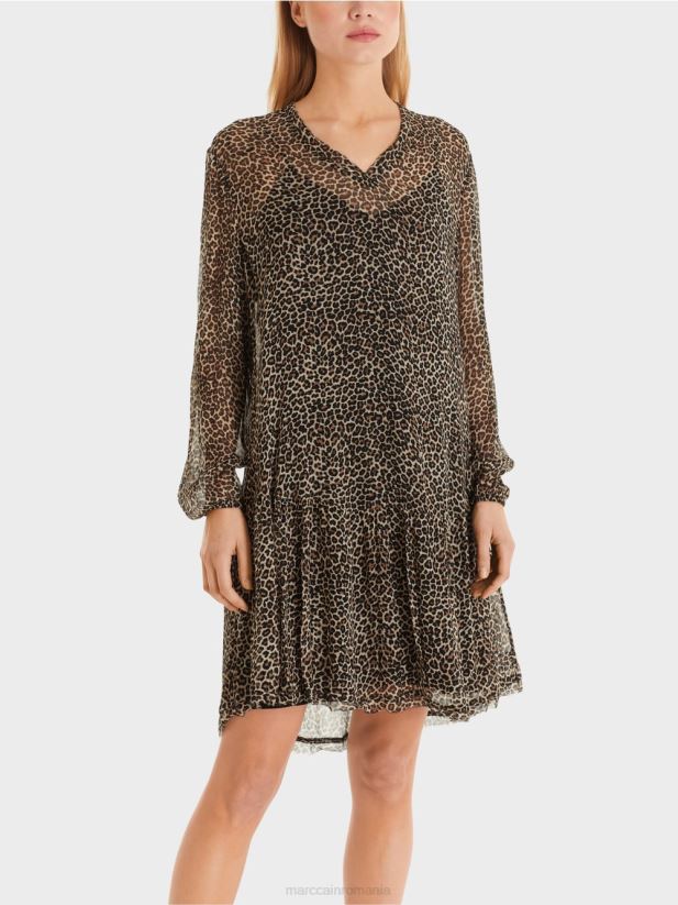 rochie ușoară din crep de viscoză Marc Cain cremă pudră îmbrăcăminte 4826HH48