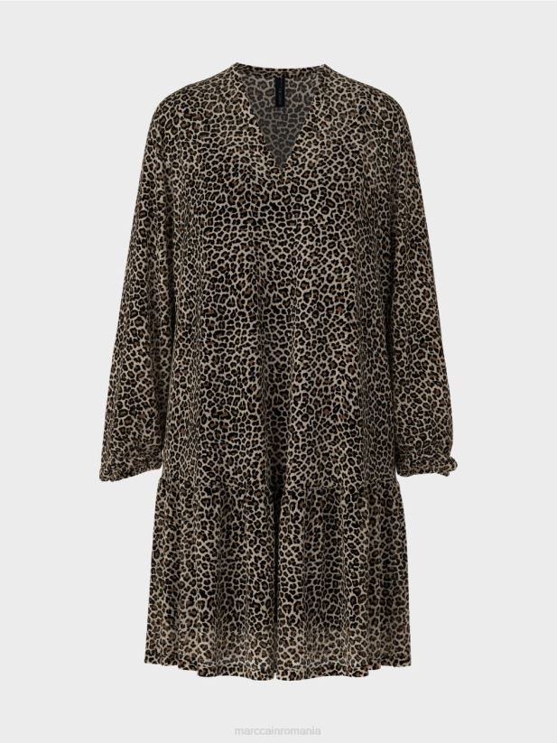 rochie ușoară din crep de viscoză Marc Cain cremă pudră îmbrăcăminte 4826HH48