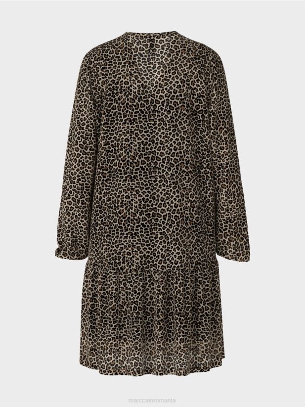 rochie ușoară din crep de viscoză Marc Cain cremă pudră îmbrăcăminte 4826HH48