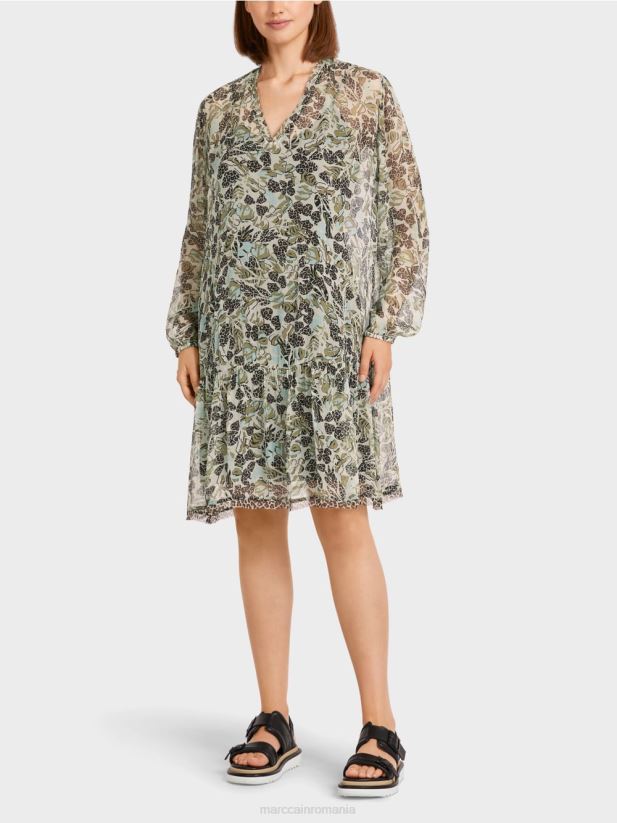 rochie ușoară din crep de viscoză Marc Cain luminator moale îmbrăcăminte 4826HH112