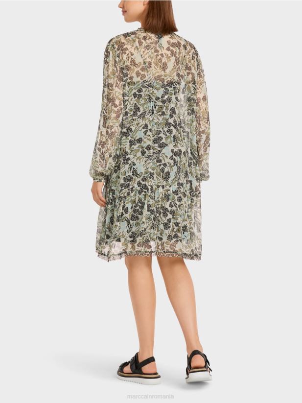 rochie ușoară din crep de viscoză Marc Cain luminator moale îmbrăcăminte 4826HH112