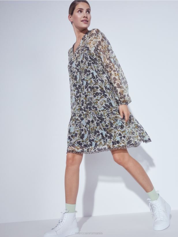 rochie ușoară din crep de viscoză Marc Cain luminator moale îmbrăcăminte 4826HH112