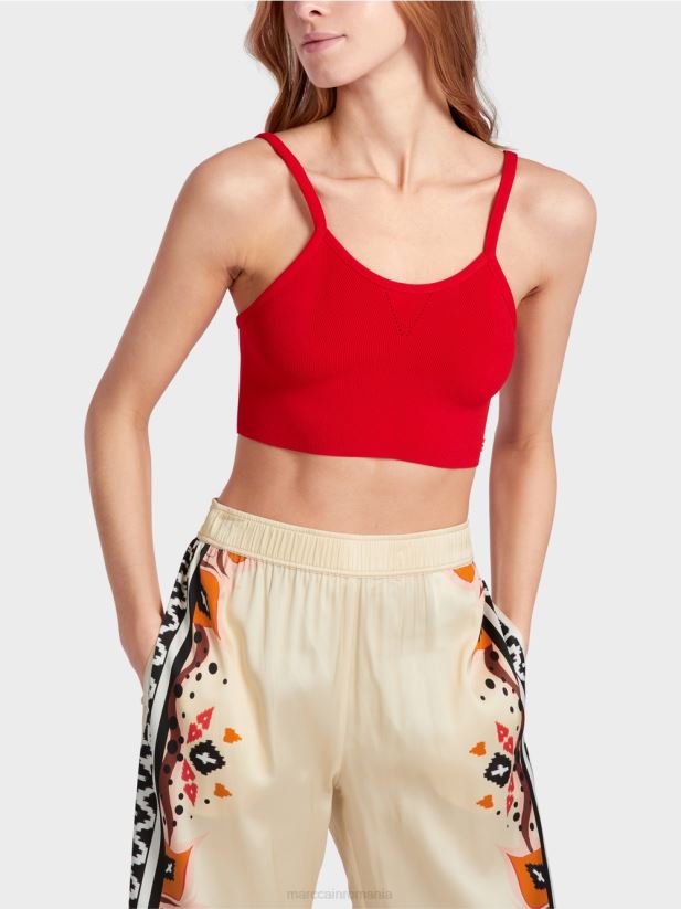 bustieră „regândește împreună”. Marc Cain rosu intens îmbrăcăminte 4826HH1133