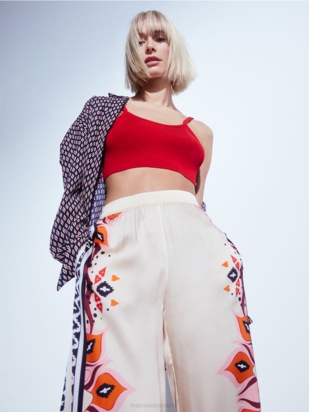 bustieră „regândește împreună”. Marc Cain rosu intens îmbrăcăminte 4826HH1133