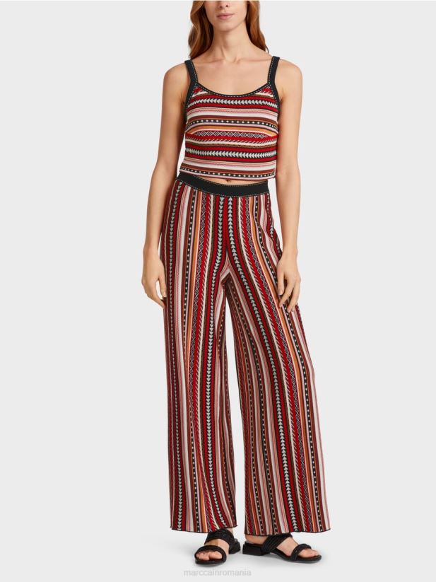 bustiera "tricotata in germania" Marc Cain rosu intens îmbrăcăminte 4826HH1134