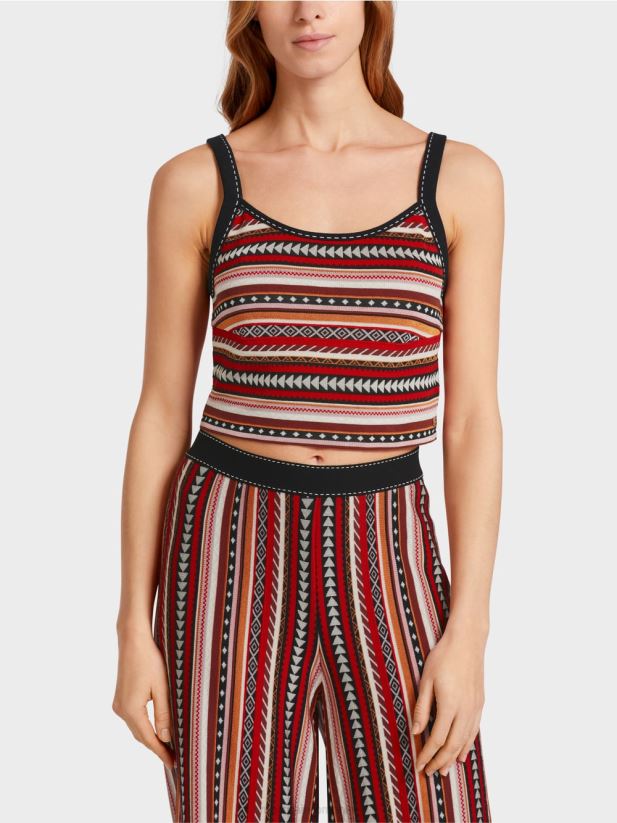 bustiera \"tricotata in germania\" Marc Cain rosu intens îmbrăcăminte 4826HH1134