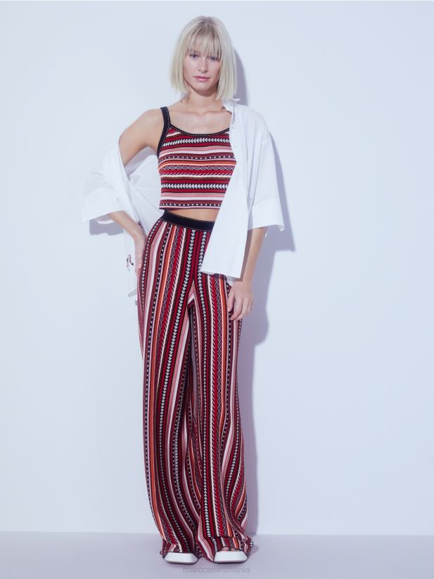 bustiera \"tricotata in germania\" Marc Cain rosu intens îmbrăcăminte 4826HH1134