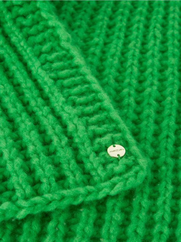 eșarfă cu nervuri tricotate în germania Marc Cain verde măr închis îmbrăcăminte 4826HH1036