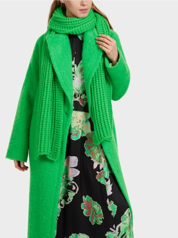 eșarfă cu nervuri tricotate în germania Marc Cain verde măr închis îmbrăcăminte 4826HH1036