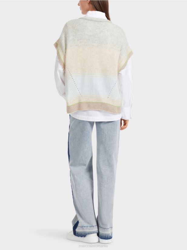 maiou tricotat in germania Marc Cain albastru pudra moale îmbrăcăminte 4826HH1100