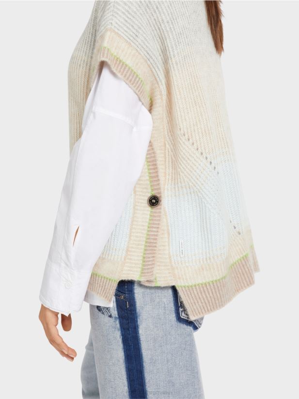 maiou tricotat in germania Marc Cain albastru pudra moale îmbrăcăminte 4826HH1100