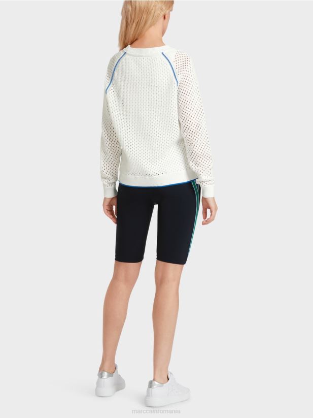 net „regândiți împreună” pulover Marc Cain alb îmbrăcăminte 4826HH1125