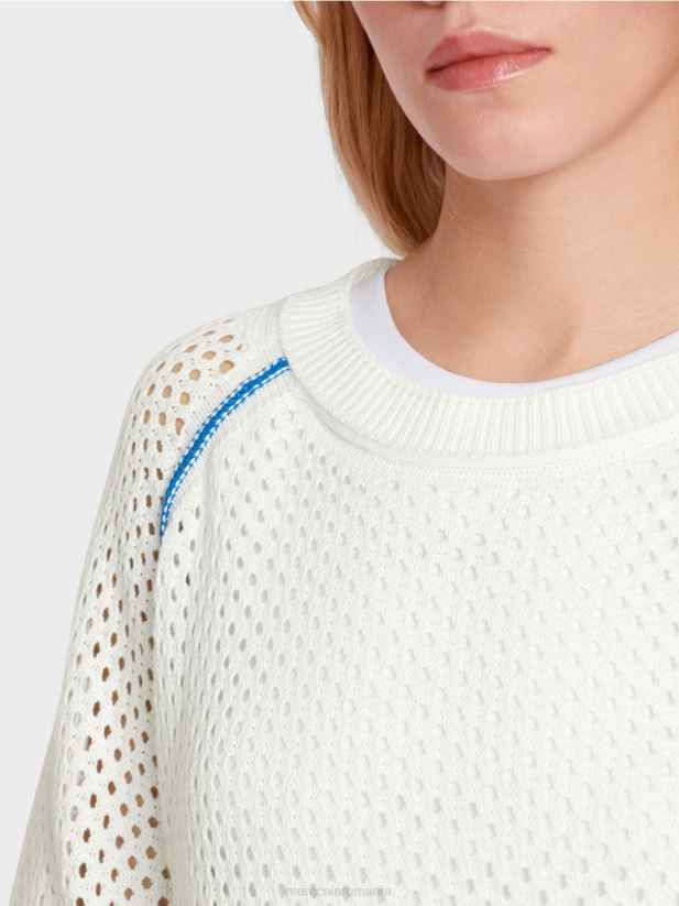 net „regândiți împreună” pulover Marc Cain alb îmbrăcăminte 4826HH1125