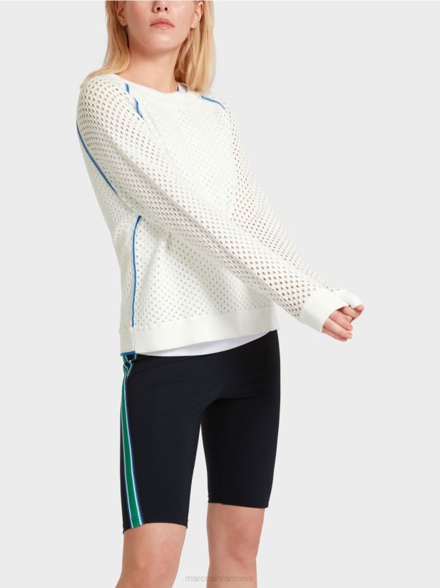 net „regândiți împreună” pulover Marc Cain alb îmbrăcăminte 4826HH1125