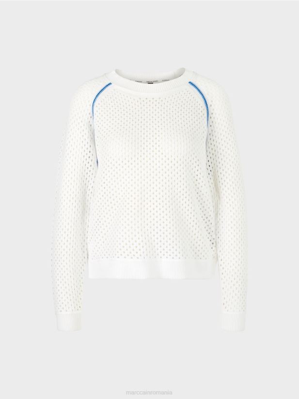 net „regândiți împreună” pulover Marc Cain alb îmbrăcăminte 4826HH1125