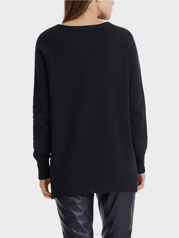 pulover 100% fabricat in germania Marc Cain albastru miezul nopții îmbrăcăminte 4826HH1217