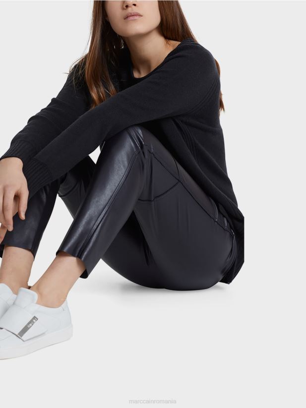 pulover 100% fabricat in germania Marc Cain albastru miezul nopții îmbrăcăminte 4826HH1217