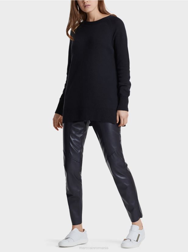 pulover 100% fabricat in germania Marc Cain albastru miezul nopții îmbrăcăminte 4826HH1217