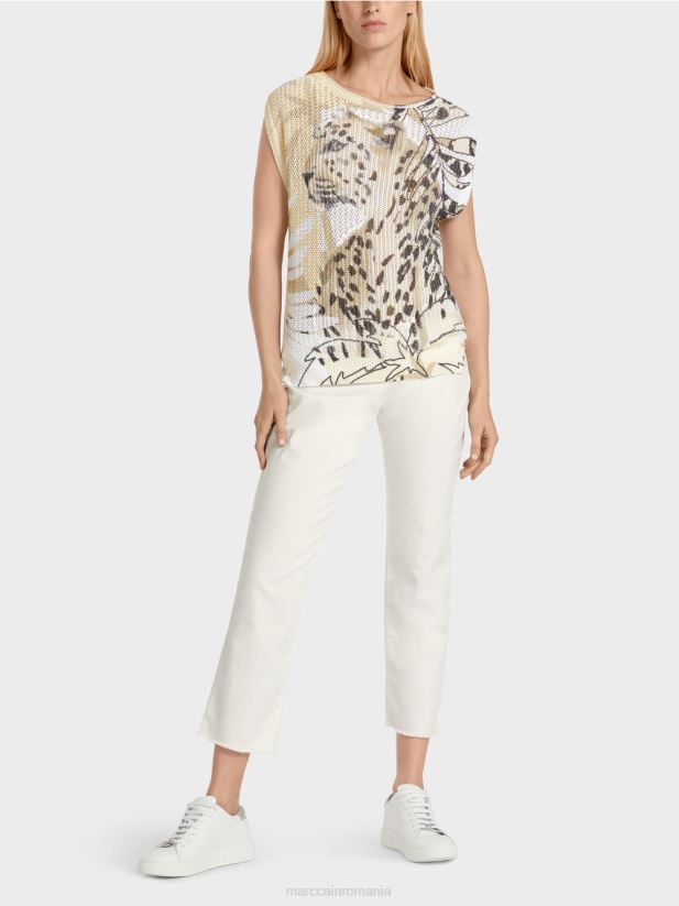 pulover 100% fabricat in germania Marc Cain nisip adânc îmbrăcăminte 4826HH1152