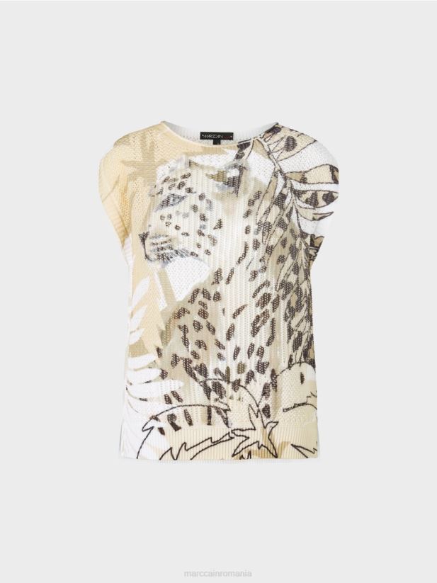 pulover 100% fabricat in germania Marc Cain nisip adânc îmbrăcăminte 4826HH1152