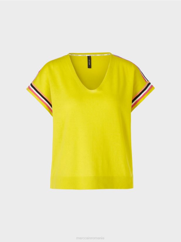 pulover casual tricotat cu decolteu in V Marc Cain var usor îmbrăcăminte 4826HH1137