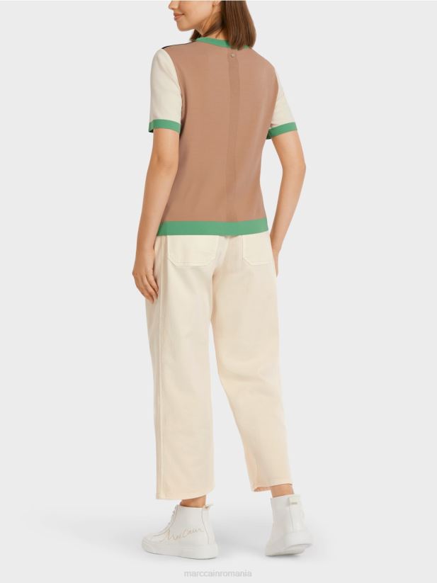 pulover color block „regândiți împreună”. Marc Cain negru îmbrăcăminte 4826HH1201