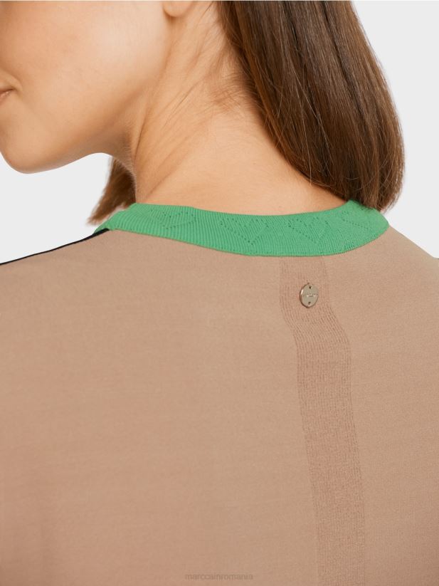 pulover color block „regândiți împreună”. Marc Cain negru îmbrăcăminte 4826HH1201