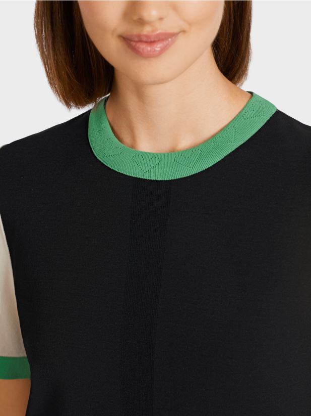 pulover color block „regândiți împreună”. Marc Cain negru îmbrăcăminte 4826HH1201